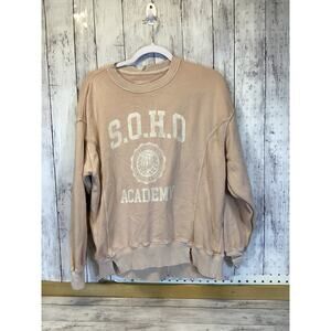 Aerie Peach S.O.H.O Academy Crew Neck Sweatshirt Women's Size XXS